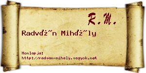 Radván Mihály névjegykártya